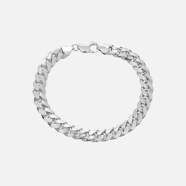 Cuban Bracelet & Necklace Set (Silver)
