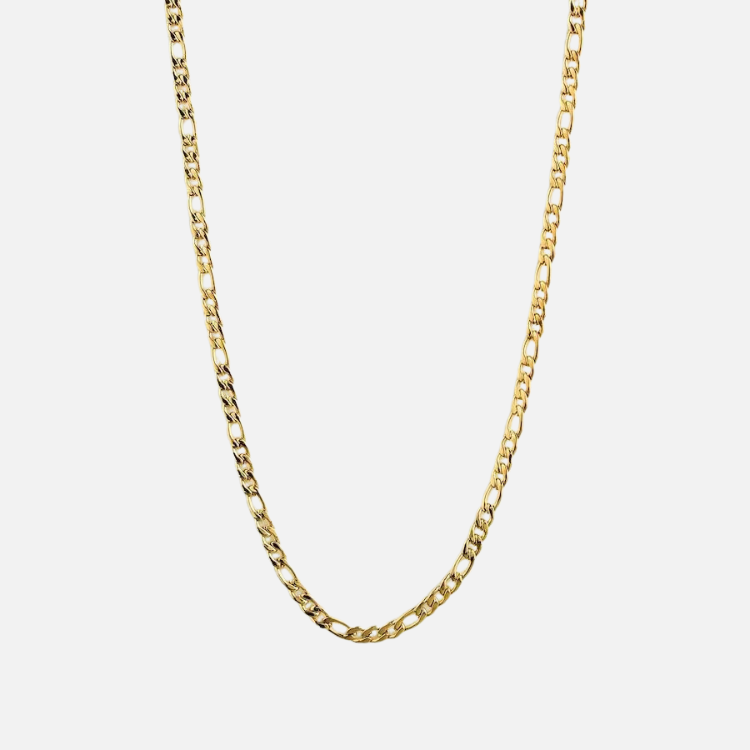 Figaro Bracelet & Necklace Set (Gold)