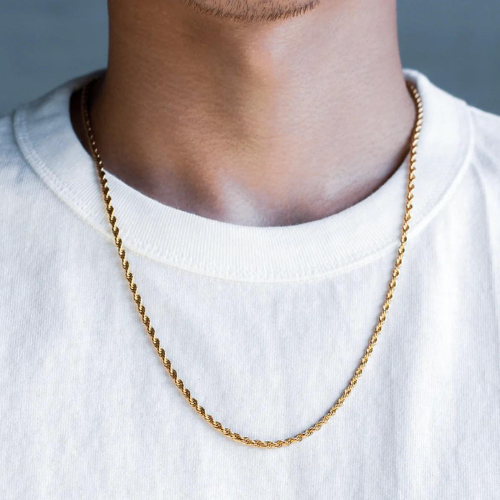 Minimal Rope Chain Necklace - Gold