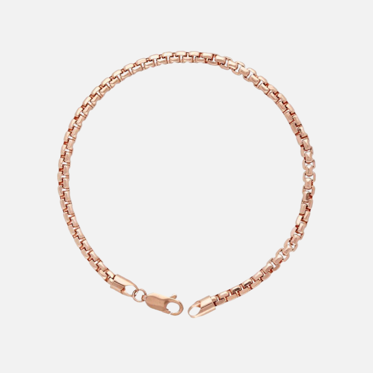 Rounded Box Chain Bracelet - Rose Gold