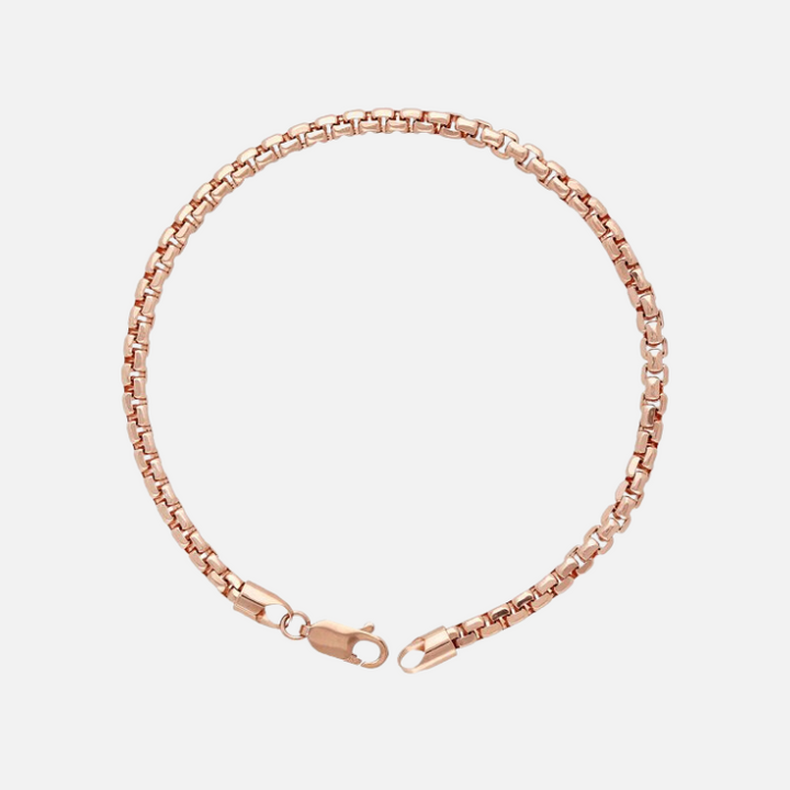 Rounded Box Chain Bracelet - Rose Gold