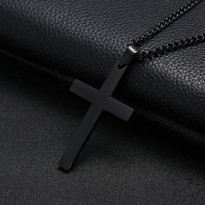 Minimal Solid Cross Necklace
