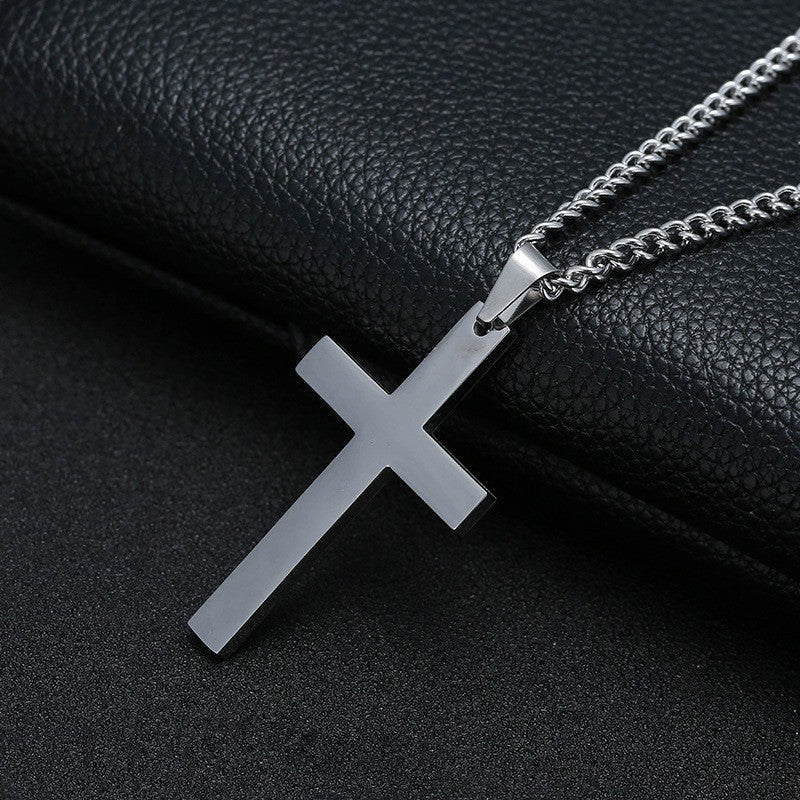Minimal Solid Cross Necklace